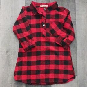 Kickee Pants Red and Black Checkered Button Down Shirt
